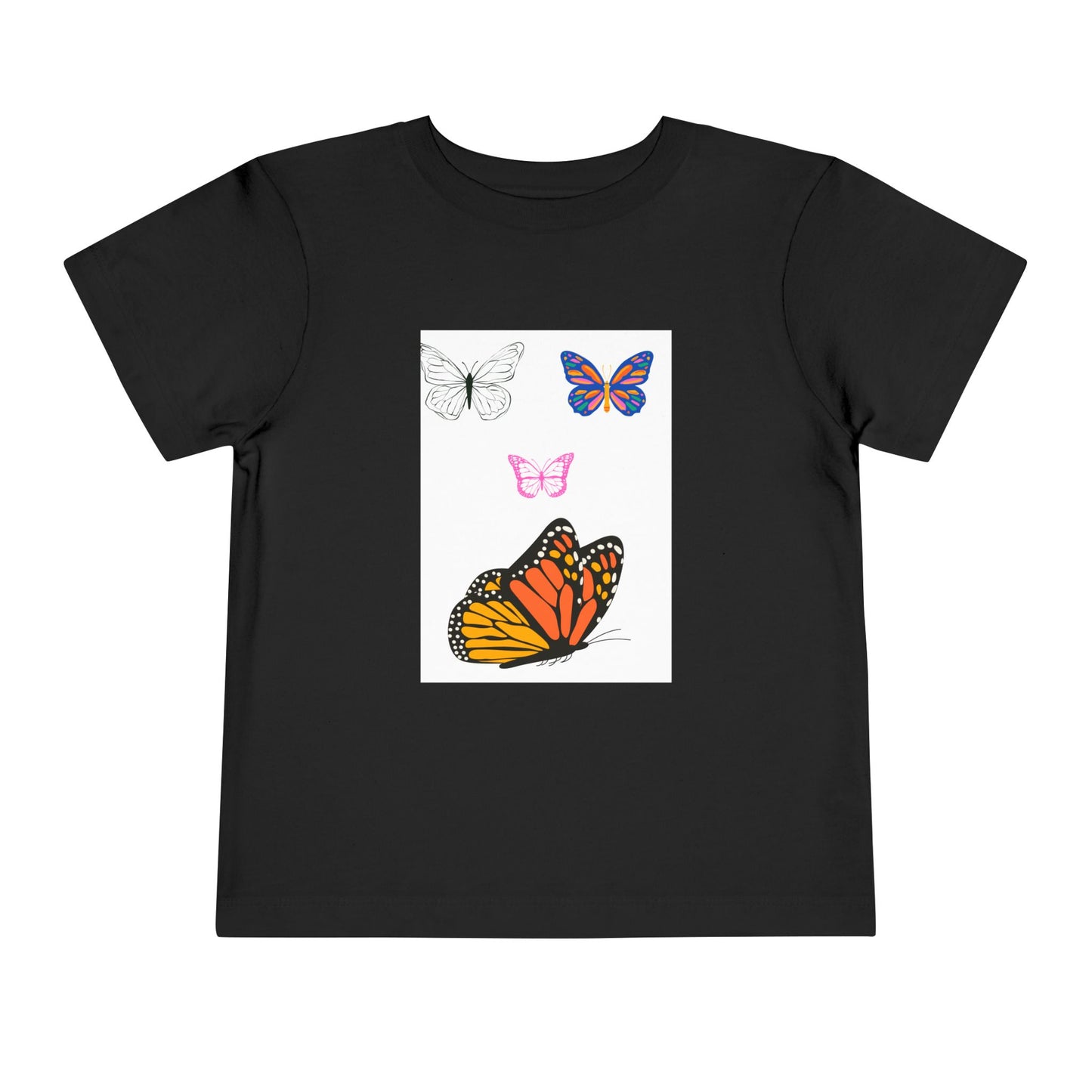 Butterfly Toddler Tee, Cute Kids Shirt, Summer Outfit, Nature Lover Gift, Playful Apparel for Little Ones, Butterfly Design T-Shirt
