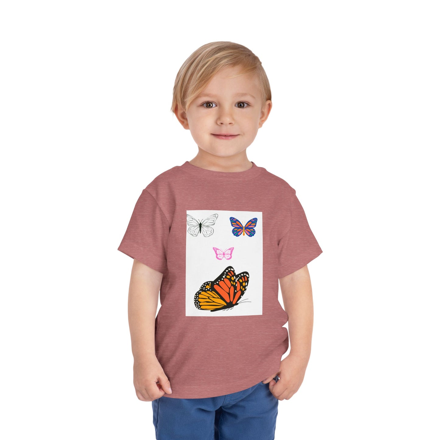Butterfly Toddler Tee, Cute Kids Shirt, Summer Outfit, Nature Lover Gift, Playful Apparel for Little Ones, Butterfly Design T-Shirt