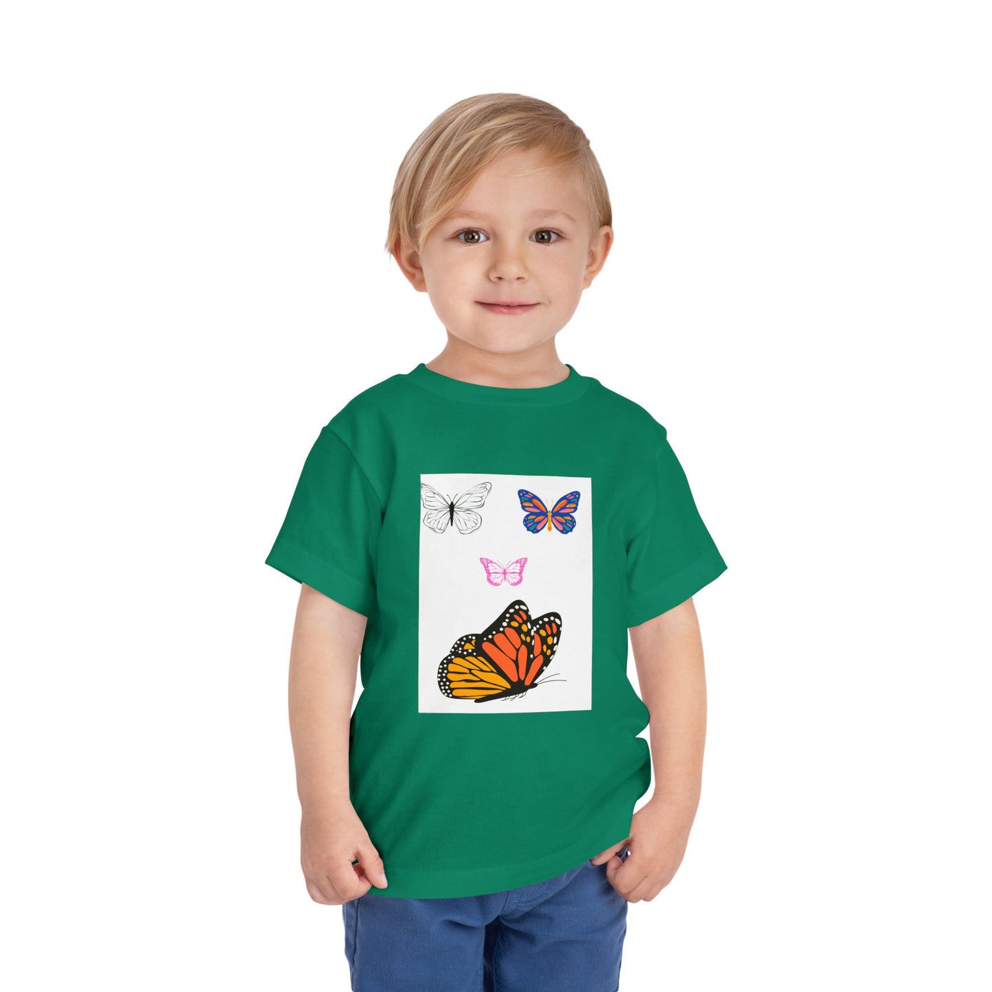 Butterfly Toddler Tee, Cute Kids Shirt, Summer Outfit, Nature Lover Gift, Playful Apparel for Little Ones, Butterfly Design T-Shirt