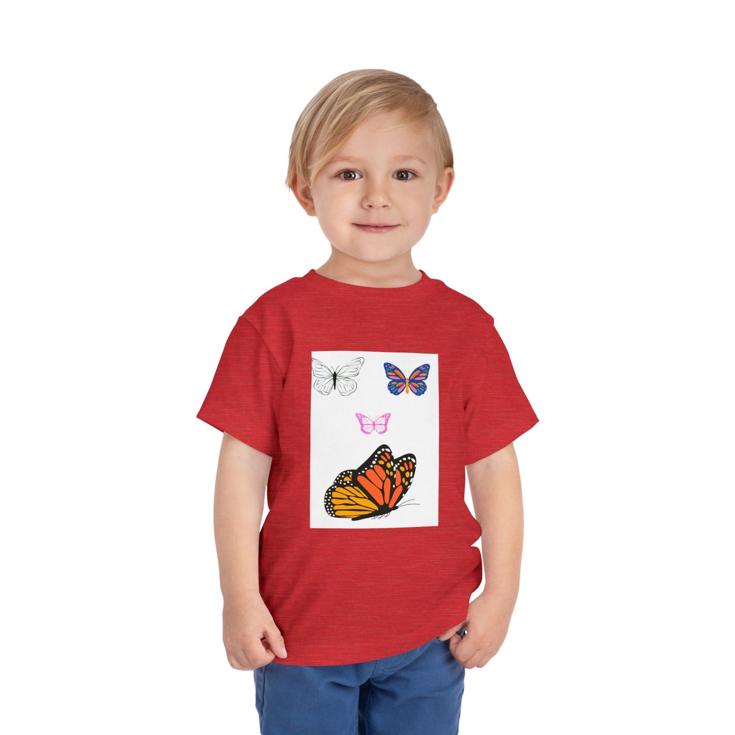 Butterfly Toddler Tee, Cute Kids Shirt, Summer Outfit, Nature Lover Gift, Playful Apparel for Little Ones, Butterfly Design T-Shirt
