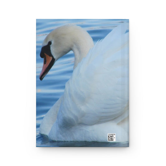 Elegant Swan Hardcover Journal, Nature Diary, Gift for Writers, Swan Lovers, Relaxation, Spring and Summer Journal