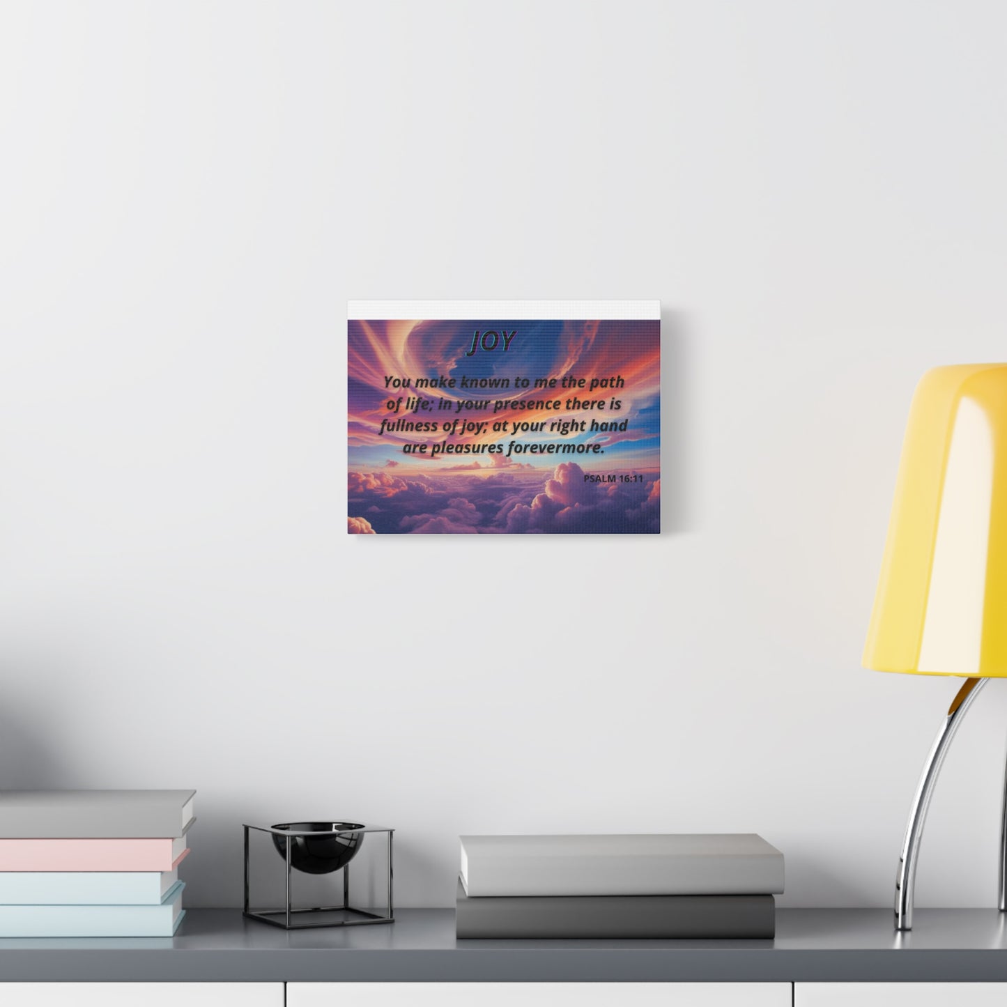 Inspirational Wall Canvas - 'Joy' Psalm 16:11