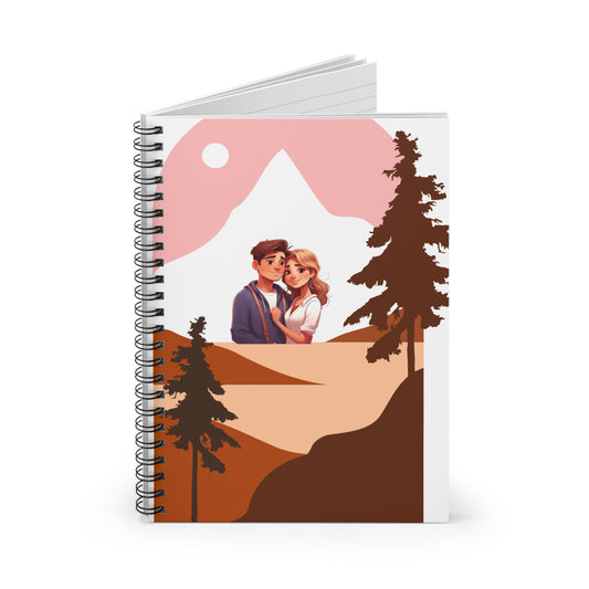 Romantic Adventure Spiral Notebook, Love Journal, Nature Sketchbook, Travel Diary, Gift for Couples, Captured Moments Notebook