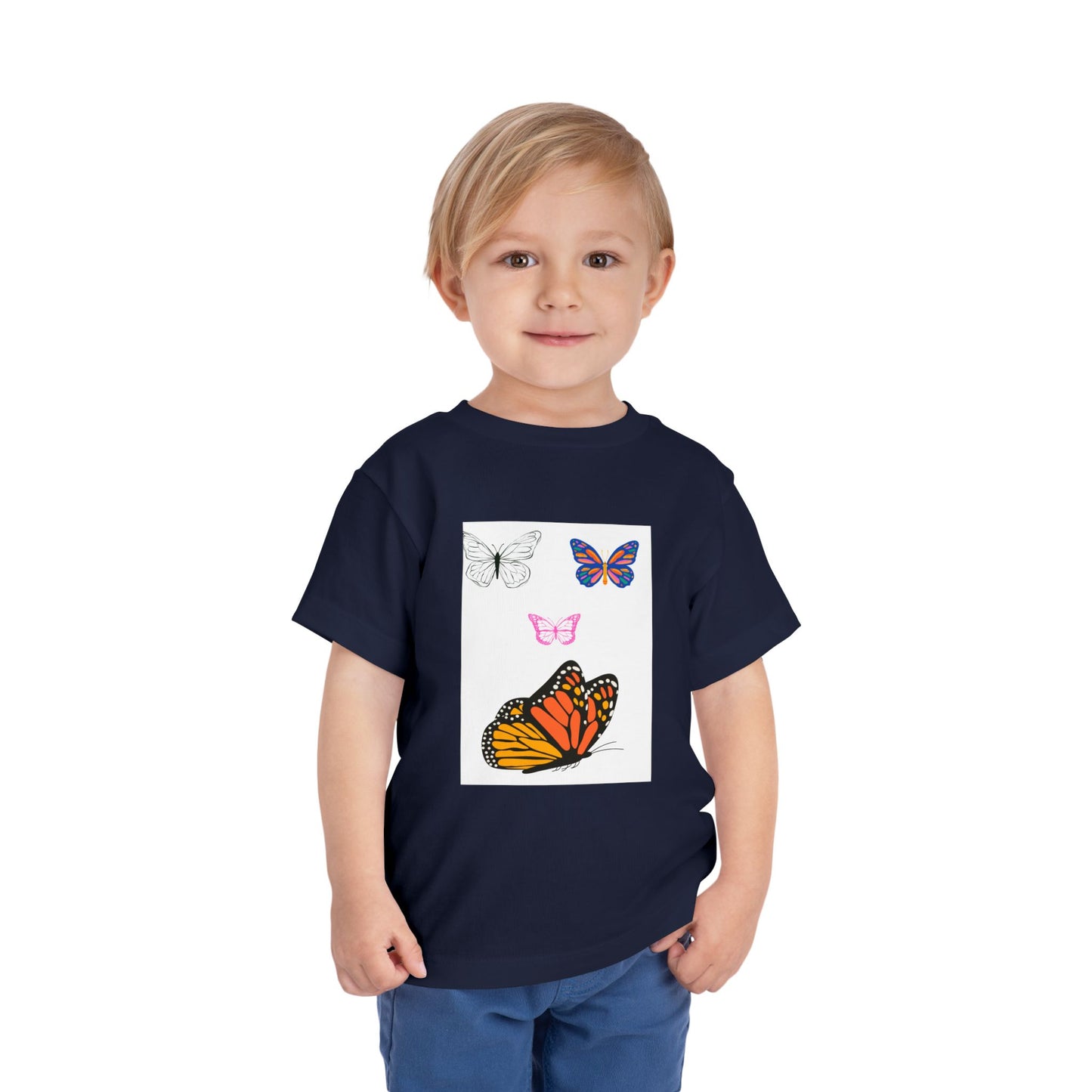Butterfly Toddler Tee, Cute Kids Shirt, Summer Outfit, Nature Lover Gift, Playful Apparel for Little Ones, Butterfly Design T-Shirt