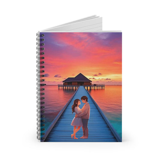 Romantic Spiral Notebook - Ruled Line, Love Journal, Relationship Diary, Gift for Couples, Travel Journal, Wedding Planner