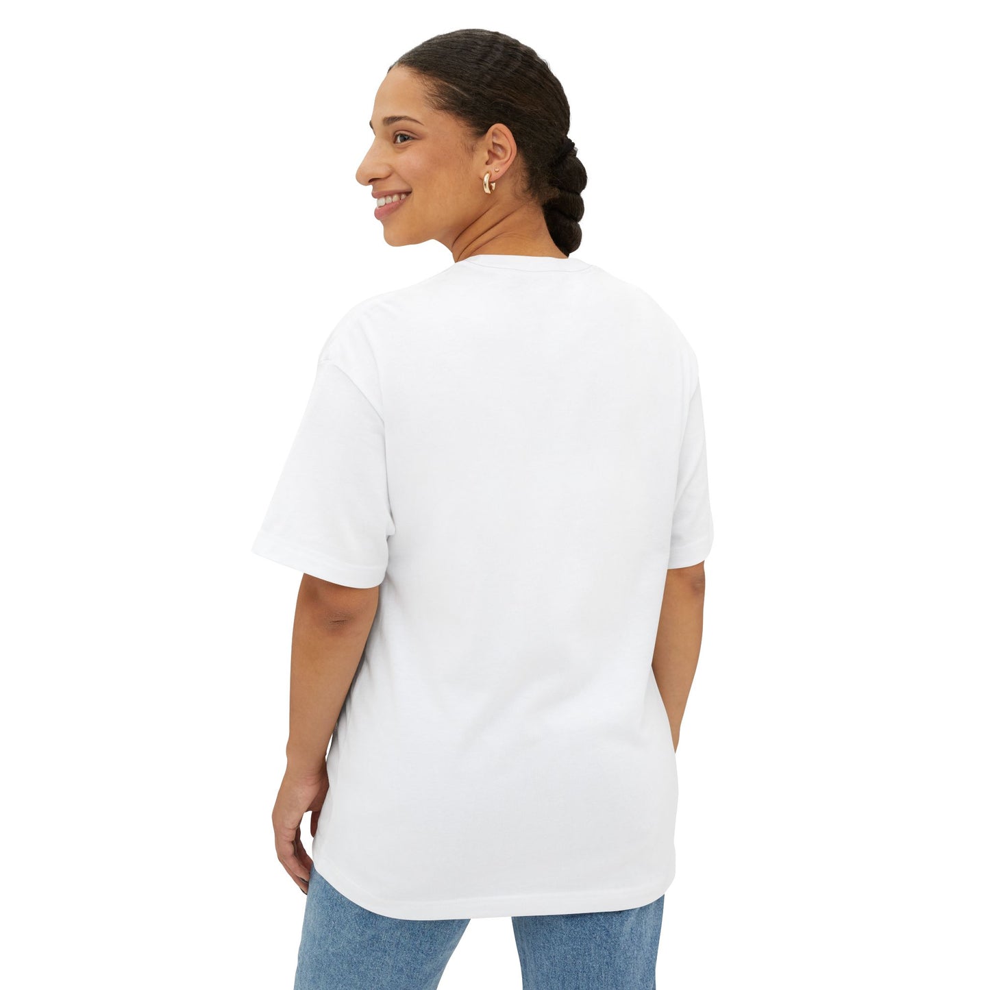 Cute Cat in Bread Oversized Tee - Unisex Boxy T-Shirt for Cat Lovers