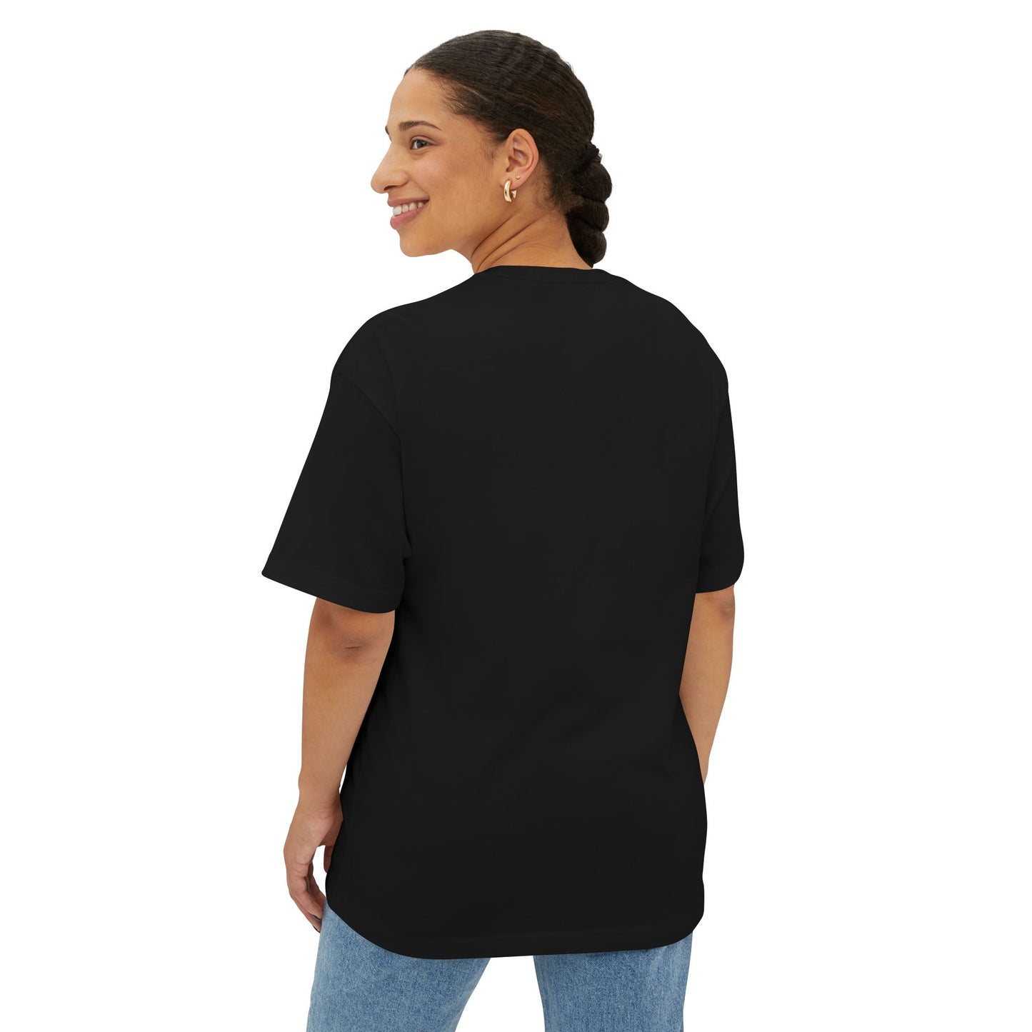 Cute Cat in Bread Oversized Tee - Unisex Boxy T-Shirt for Cat Lovers