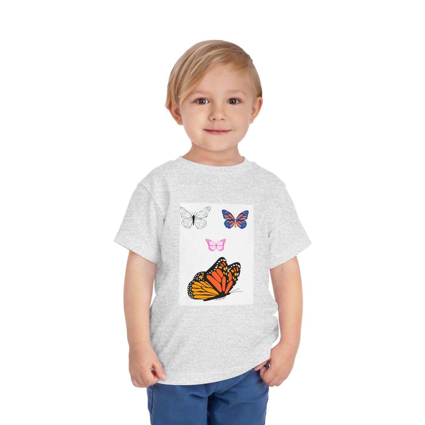 Butterfly Toddler Tee, Cute Kids Shirt, Summer Outfit, Nature Lover Gift, Playful Apparel for Little Ones, Butterfly Design T-Shirt