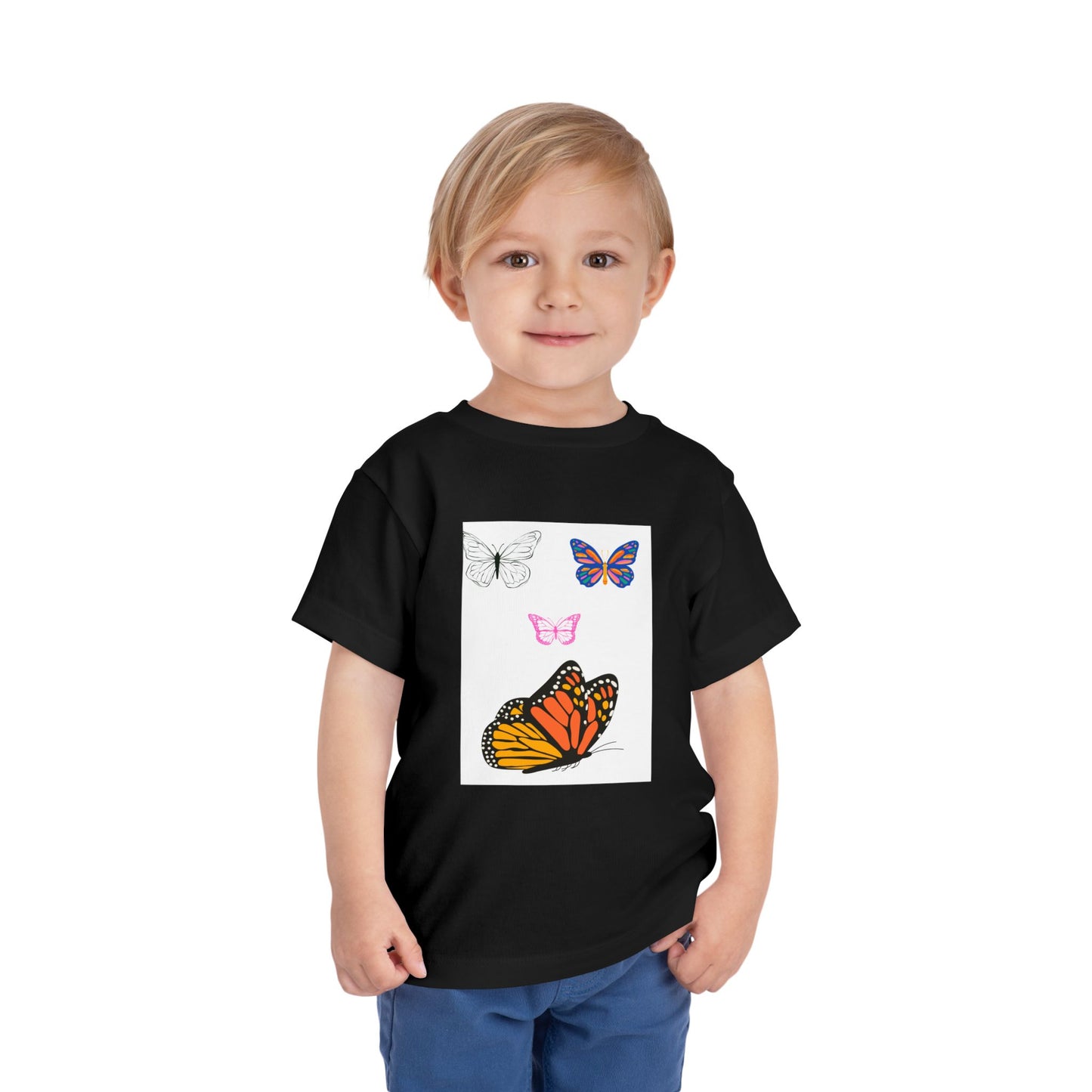 Butterfly Toddler Tee, Cute Kids Shirt, Summer Outfit, Nature Lover Gift, Playful Apparel for Little Ones, Butterfly Design T-Shirt