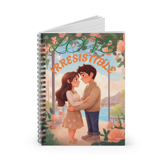 Irresistible Love Spiral Notebook for Romantic Moments, Gift for Couples, Cute Journal, Wedding or Valentine's Day