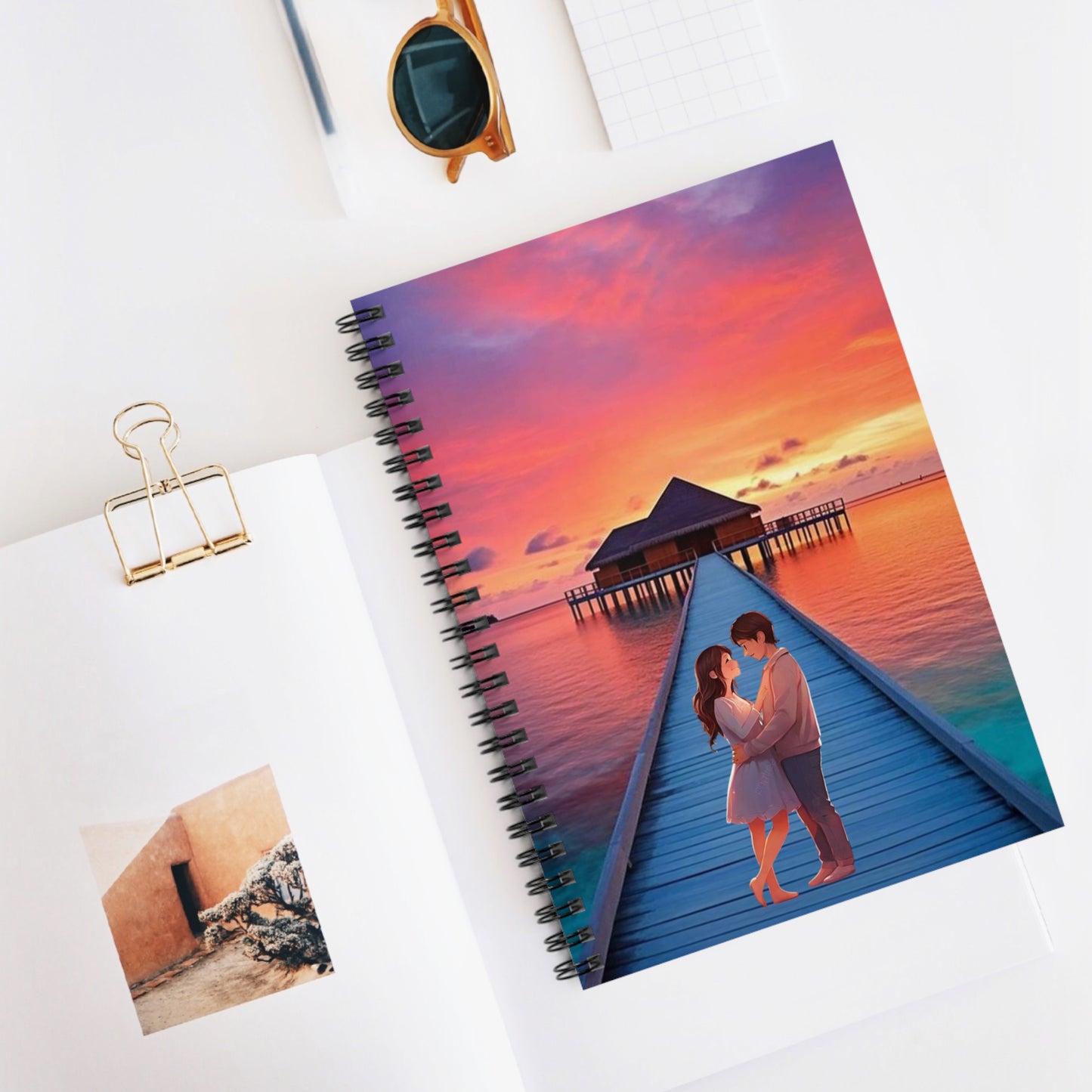 Romantic Spiral Notebook - Ruled Line, Love Journal, Relationship Diary, Gift for Couples, Travel Journal, Wedding Planner