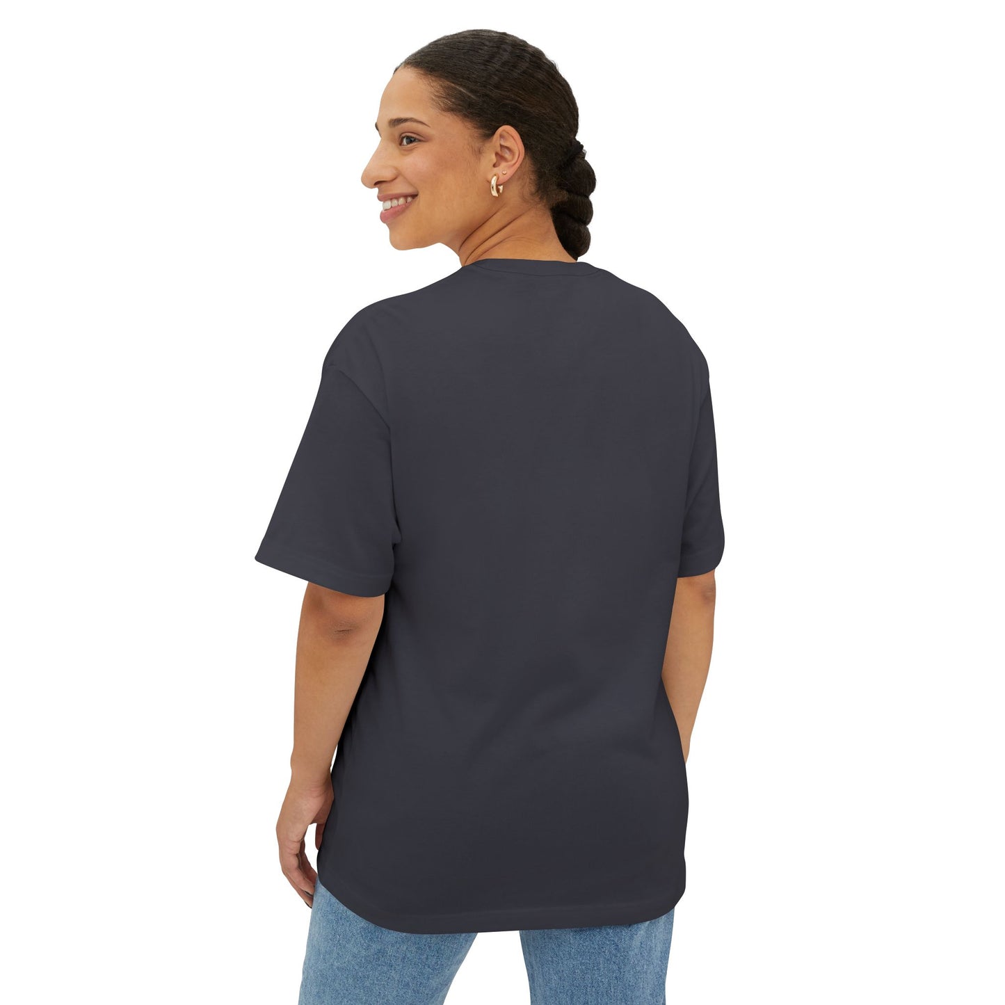 Cute Cat in Bread Oversized Tee - Unisex Boxy T-Shirt for Cat Lovers