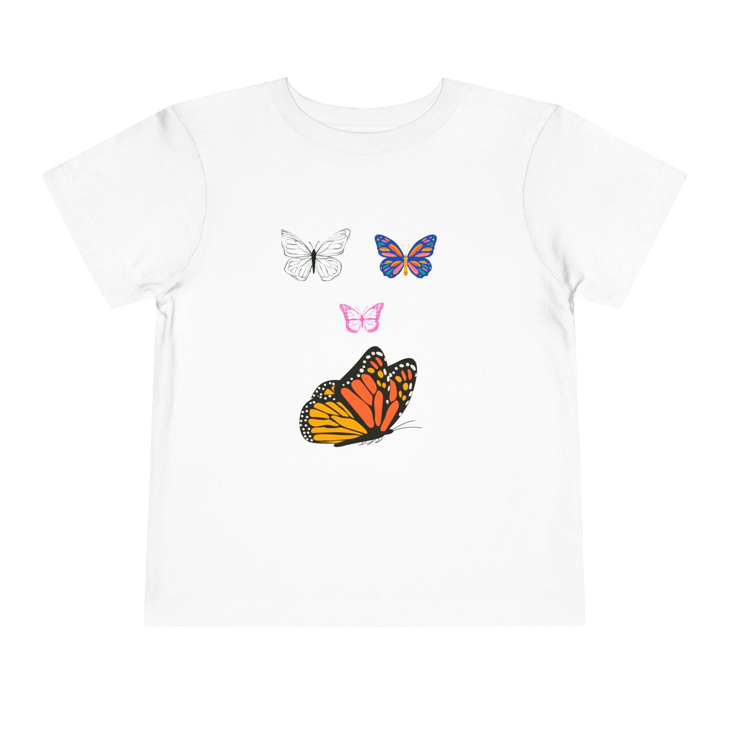 Butterfly Toddler Tee, Cute Kids Shirt, Summer Outfit, Nature Lover Gift, Playful Apparel for Little Ones, Butterfly Design T-Shirt