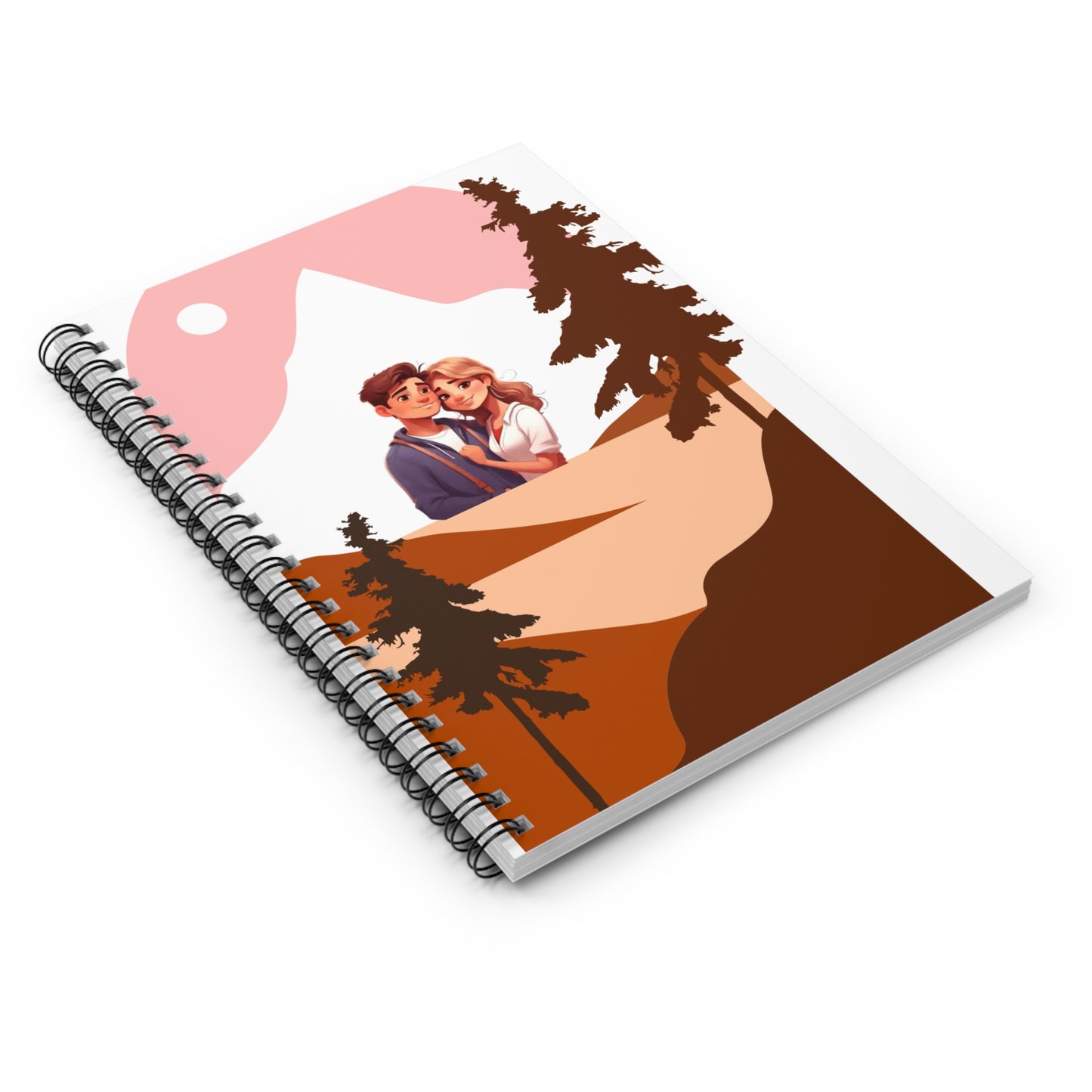 Romantic Adventure Spiral Notebook, Love Journal, Nature Sketchbook, Travel Diary, Gift for Couples, Captured Moments Notebook