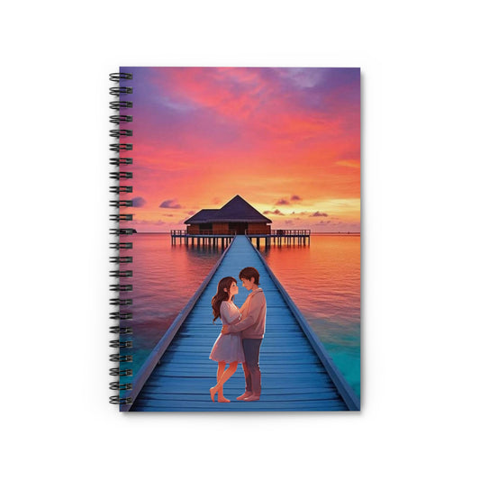 Romantic Spiral Notebook - Ruled Line, Love Journal, Relationship Diary, Gift for Couples, Travel Journal, Wedding Planner