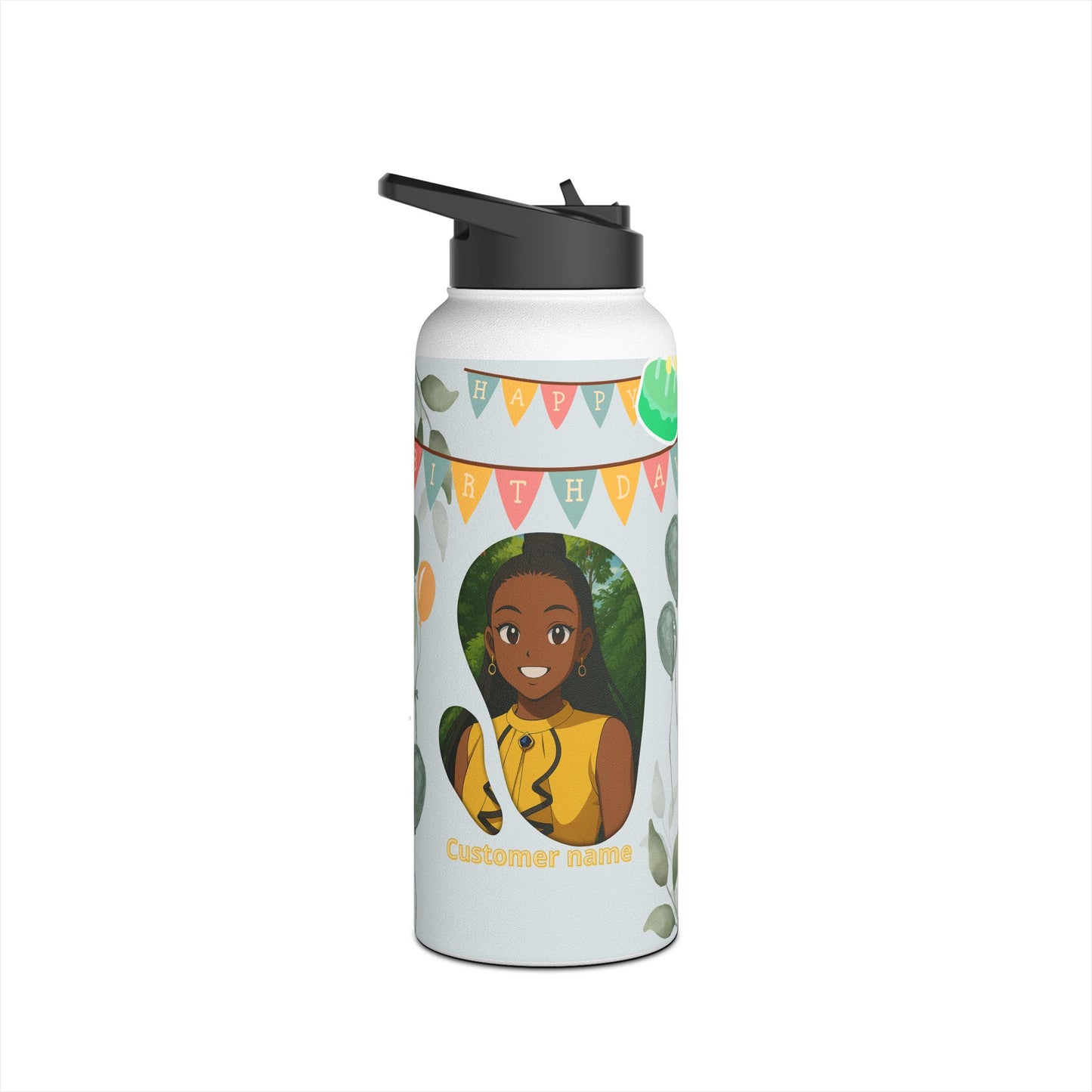 Colorful Birthday Celebration Water Bottle, Fun Hydration Gift for Kids and Adults, Personalized Party Supplies, Eco-Friendly Drinkware