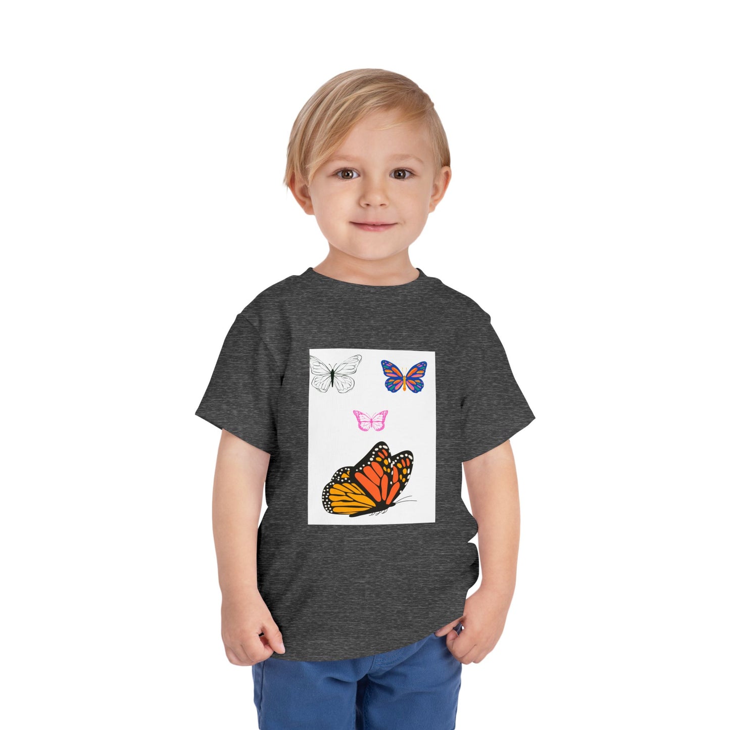 Butterfly Toddler Tee, Cute Kids Shirt, Summer Outfit, Nature Lover Gift, Playful Apparel for Little Ones, Butterfly Design T-Shirt