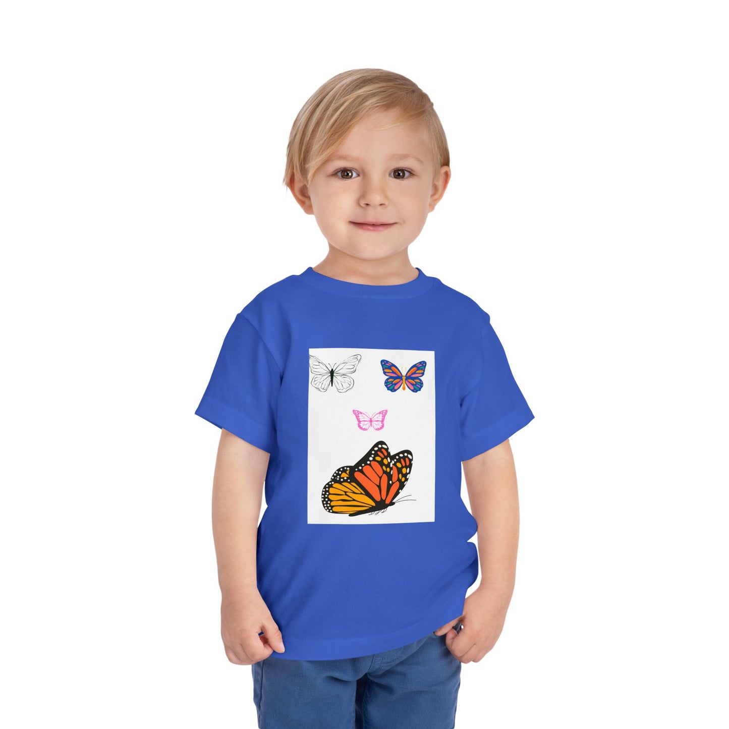 Butterfly Toddler Tee, Cute Kids Shirt, Summer Outfit, Nature Lover Gift, Playful Apparel for Little Ones, Butterfly Design T-Shirt