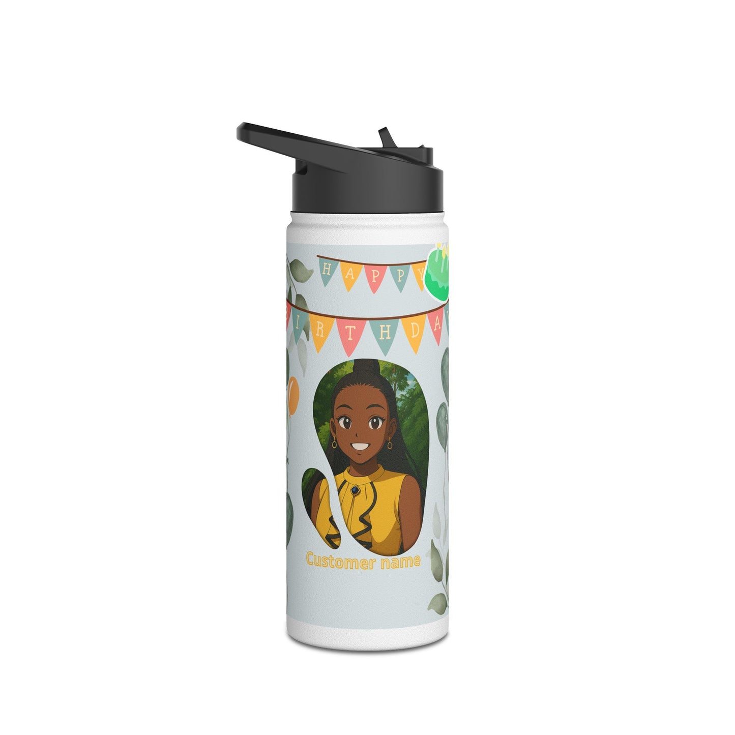 Colorful Birthday Celebration Water Bottle, Fun Hydration Gift for Kids and Adults, Personalized Party Supplies, Eco-Friendly Drinkware