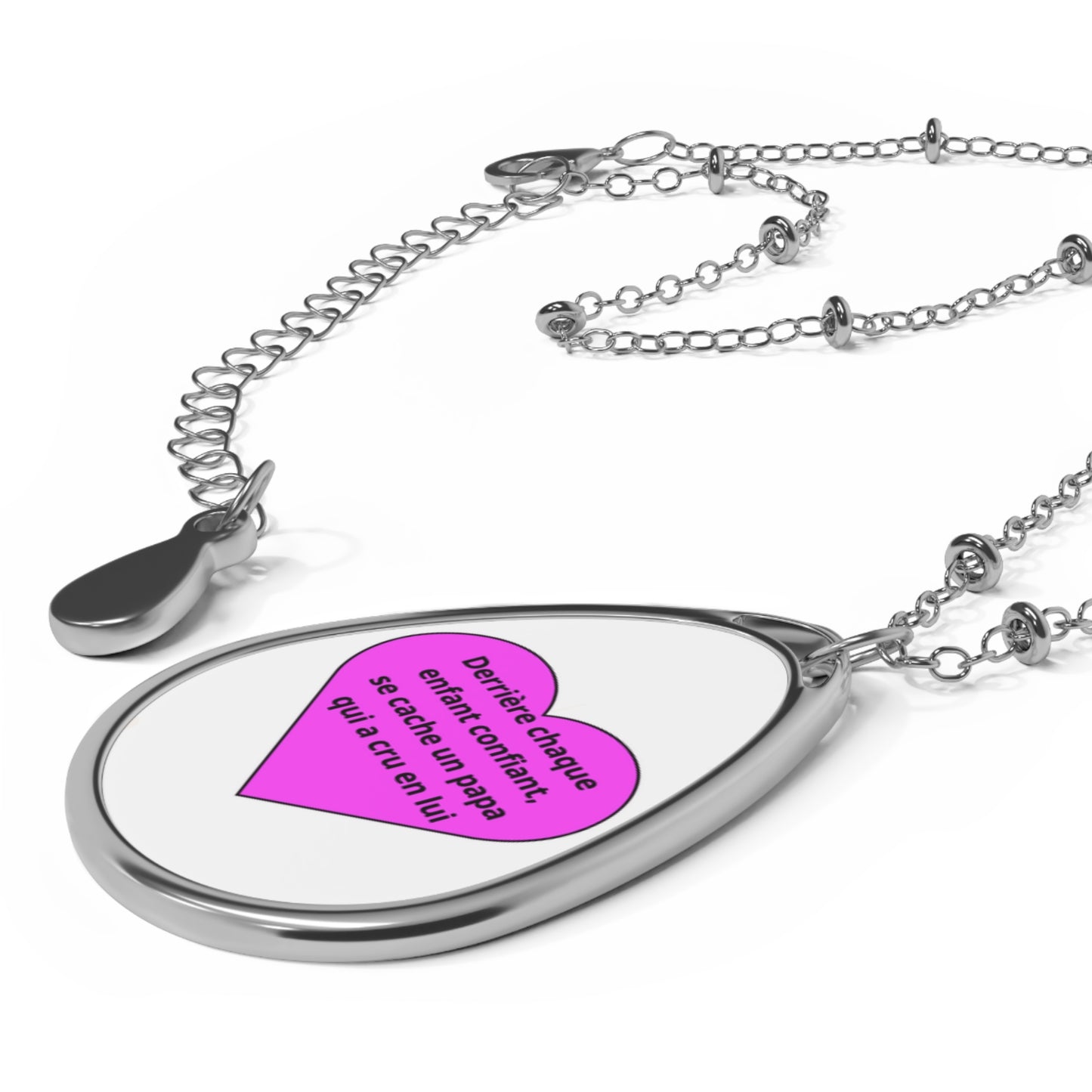 Heartfelt Message Oval Necklace, Inspirational Jewelry, Gift for Mom, Personalized Pendant, Confidence Reminder, Meaningful Accessory