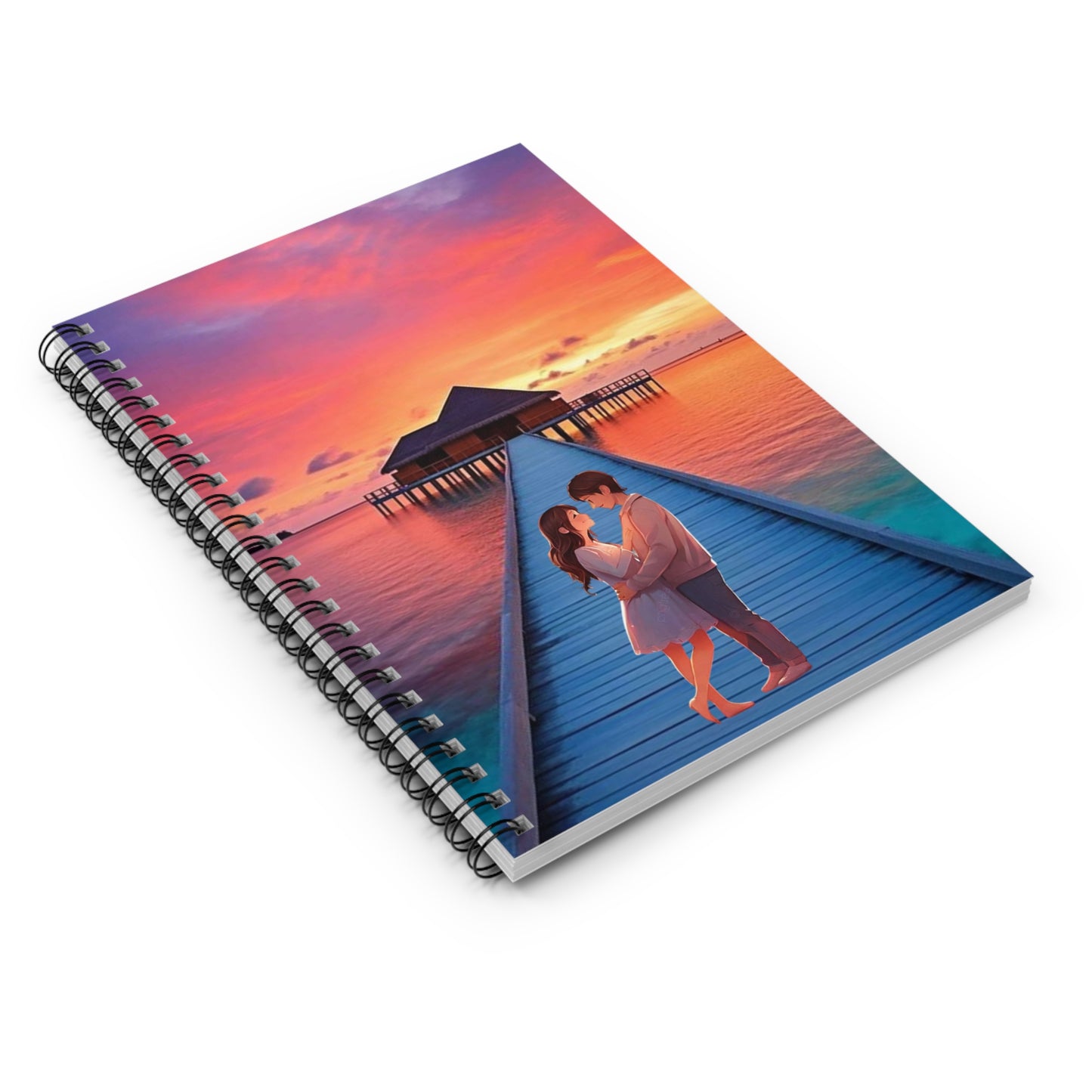 Romantic Spiral Notebook - Ruled Line, Love Journal, Relationship Diary, Gift for Couples, Travel Journal, Wedding Planner