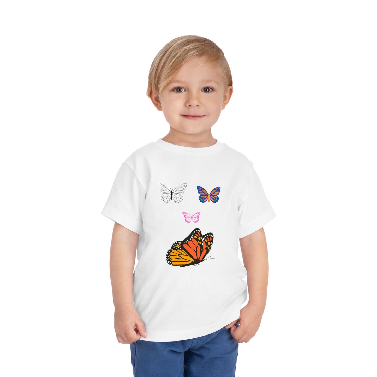 Butterfly Toddler Tee, Cute Kids Shirt, Summer Outfit, Nature Lover Gift, Playful Apparel for Little Ones, Butterfly Design T-Shirt