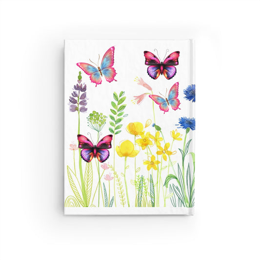 Romantic Floral Journal, Cute Love Notebook, Nature-Inspired Diary, Butterfly Sketchbook, Gift for Couples