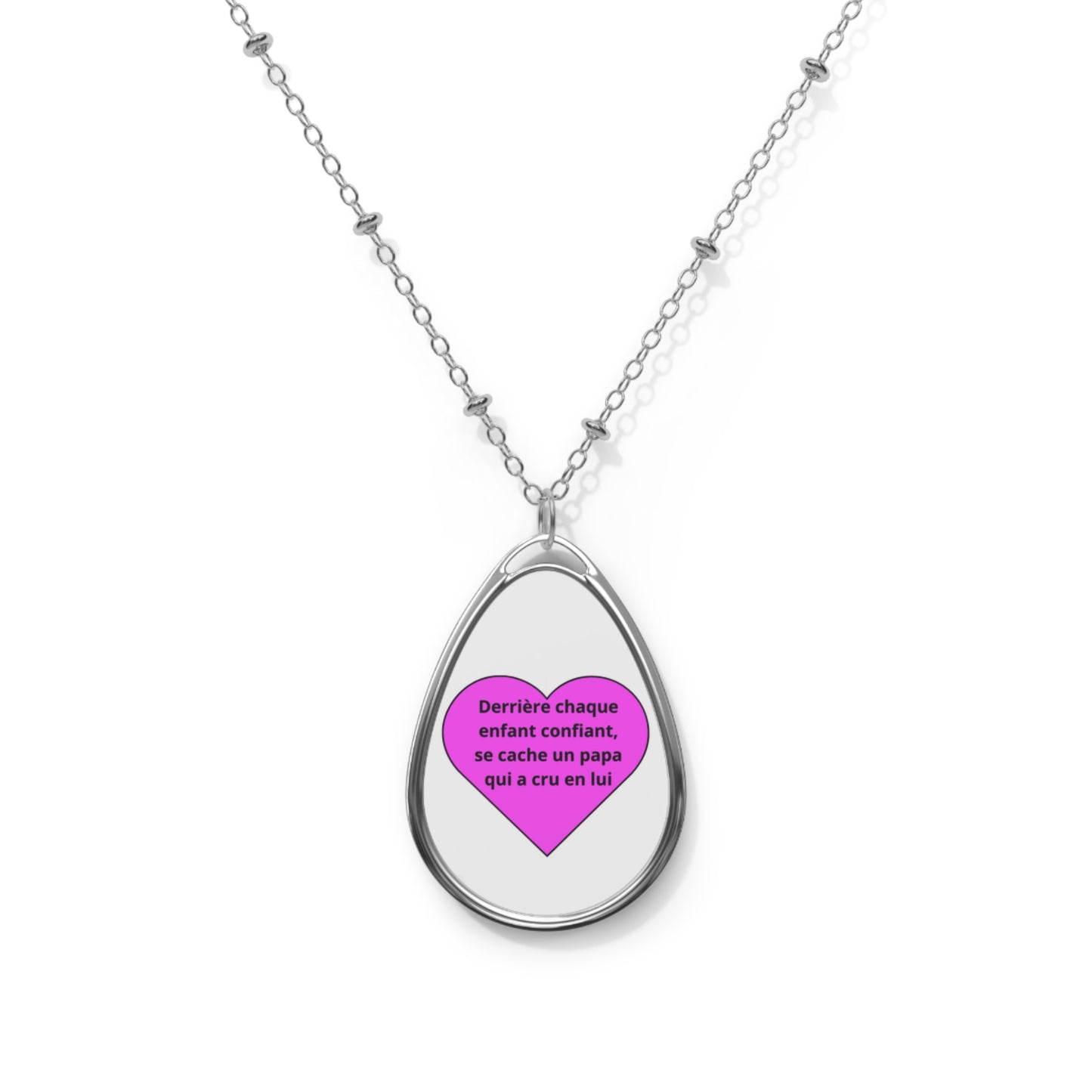 Heartfelt Message Oval Necklace, Inspirational Jewelry, Gift for Mom, Personalized Pendant, Confidence Reminder, Meaningful Accessory