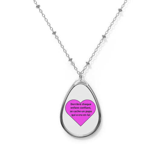 Heartfelt Message Oval Necklace, Inspirational Jewelry, Gift for Mom, Personalized Pendant, Confidence Reminder, Meaningful Accessory