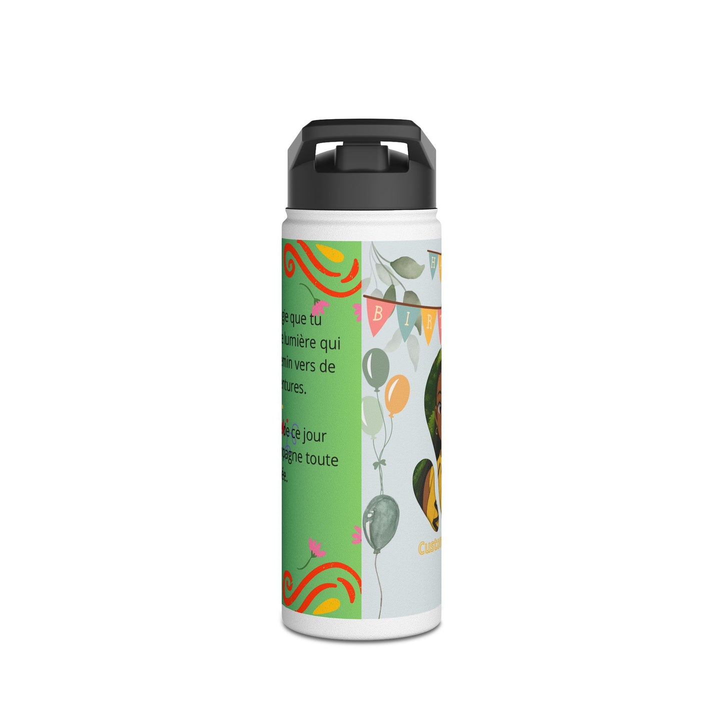 Colorful Birthday Celebration Water Bottle, Fun Hydration Gift for Kids and Adults, Personalized Party Supplies, Eco-Friendly Drinkware