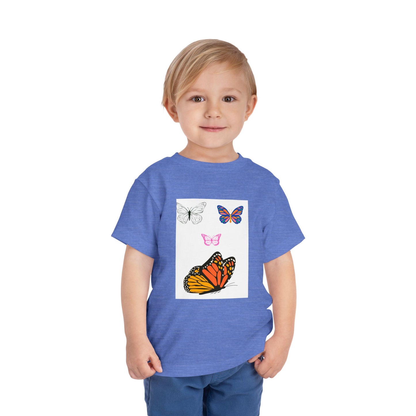 Butterfly Toddler Tee, Cute Kids Shirt, Summer Outfit, Nature Lover Gift, Playful Apparel for Little Ones, Butterfly Design T-Shirt