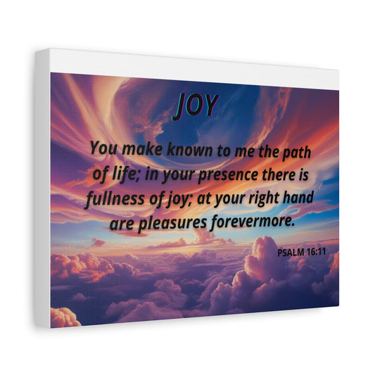 Inspirational Wall Canvas - 'Joy' Psalm 16:11