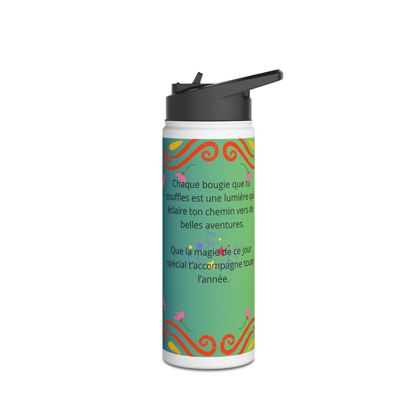 Colorful Birthday Celebration Water Bottle, Fun Hydration Gift for Kids and Adults, Personalized Party Supplies, Eco-Friendly Drinkware