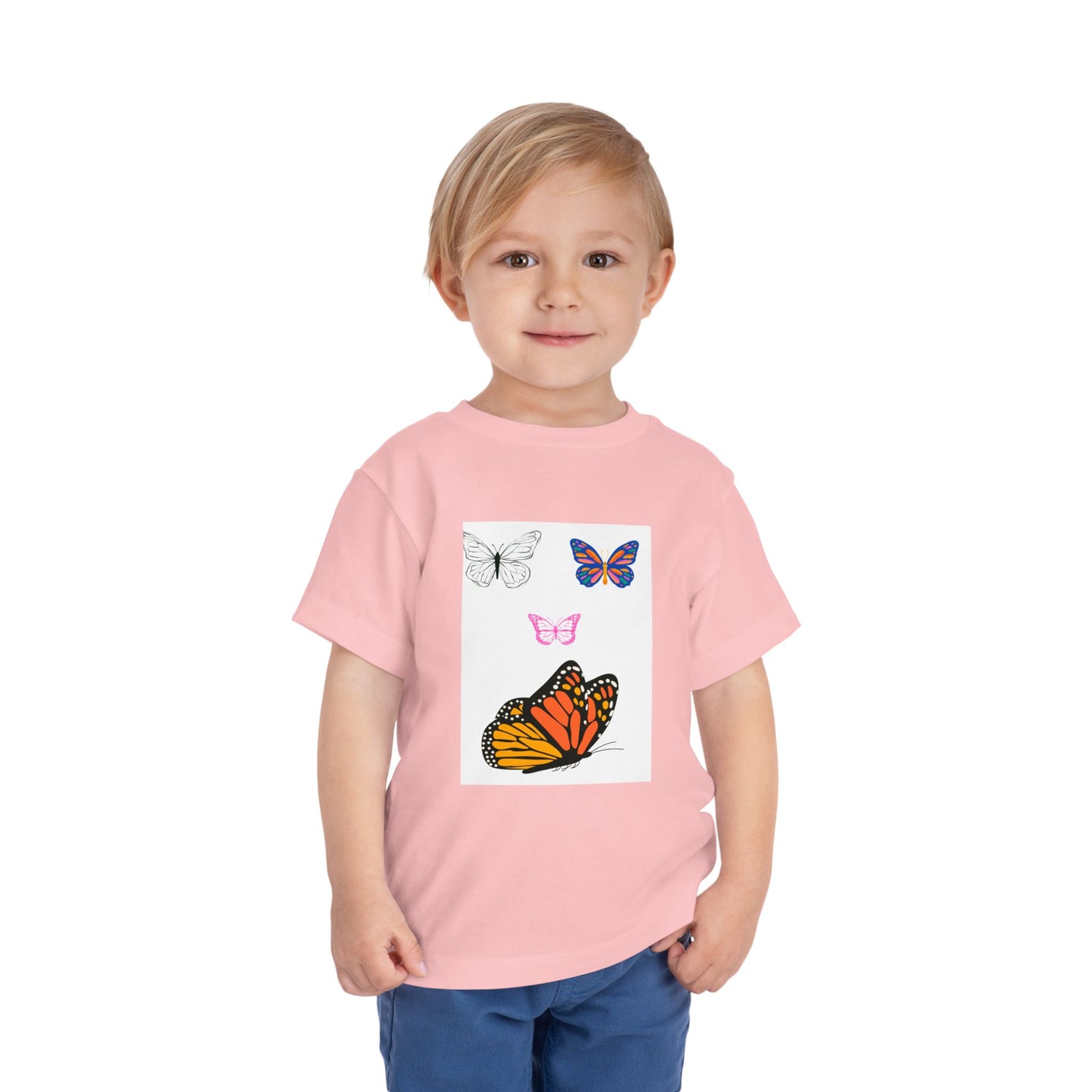 Butterfly Toddler Tee, Cute Kids Shirt, Summer Outfit, Nature Lover Gift, Playful Apparel for Little Ones, Butterfly Design T-Shirt