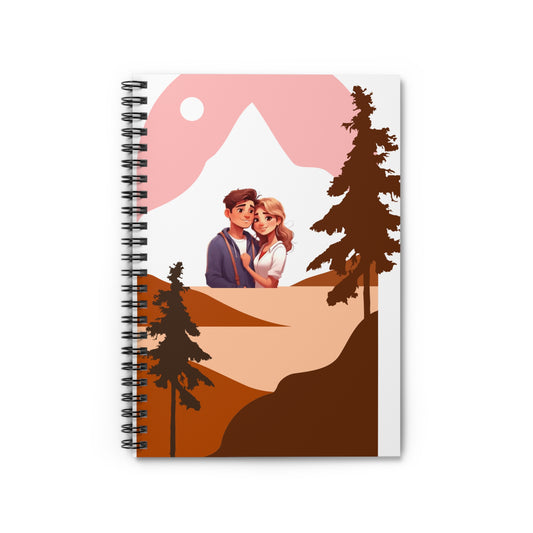 Romantic Adventure Spiral Notebook, Love Journal, Nature Sketchbook, Travel Diary, Gift for Couples, Captured Moments Notebook