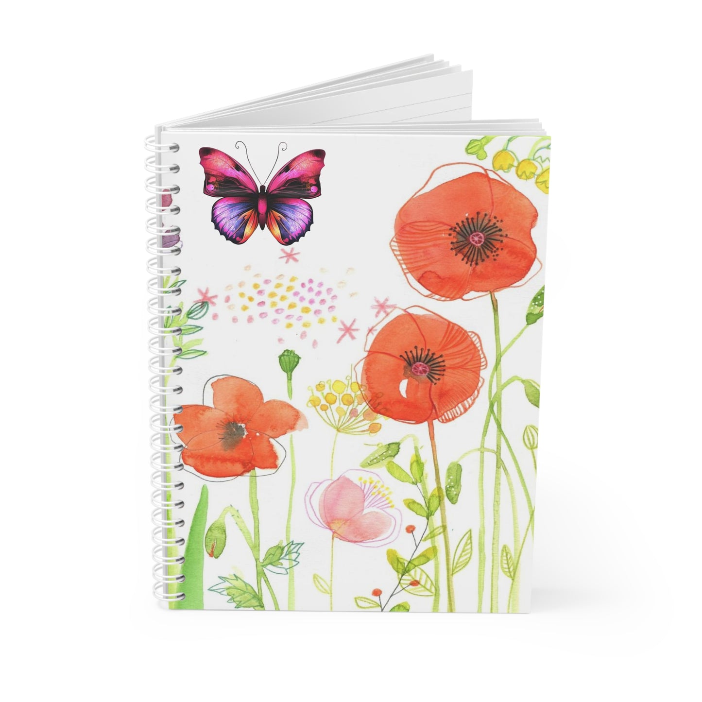 Floral Butterfly Spiral Notebook | Beauty in Bloom, Journal, Gift for Her, School Supplies, Eco-Friendly Stationery