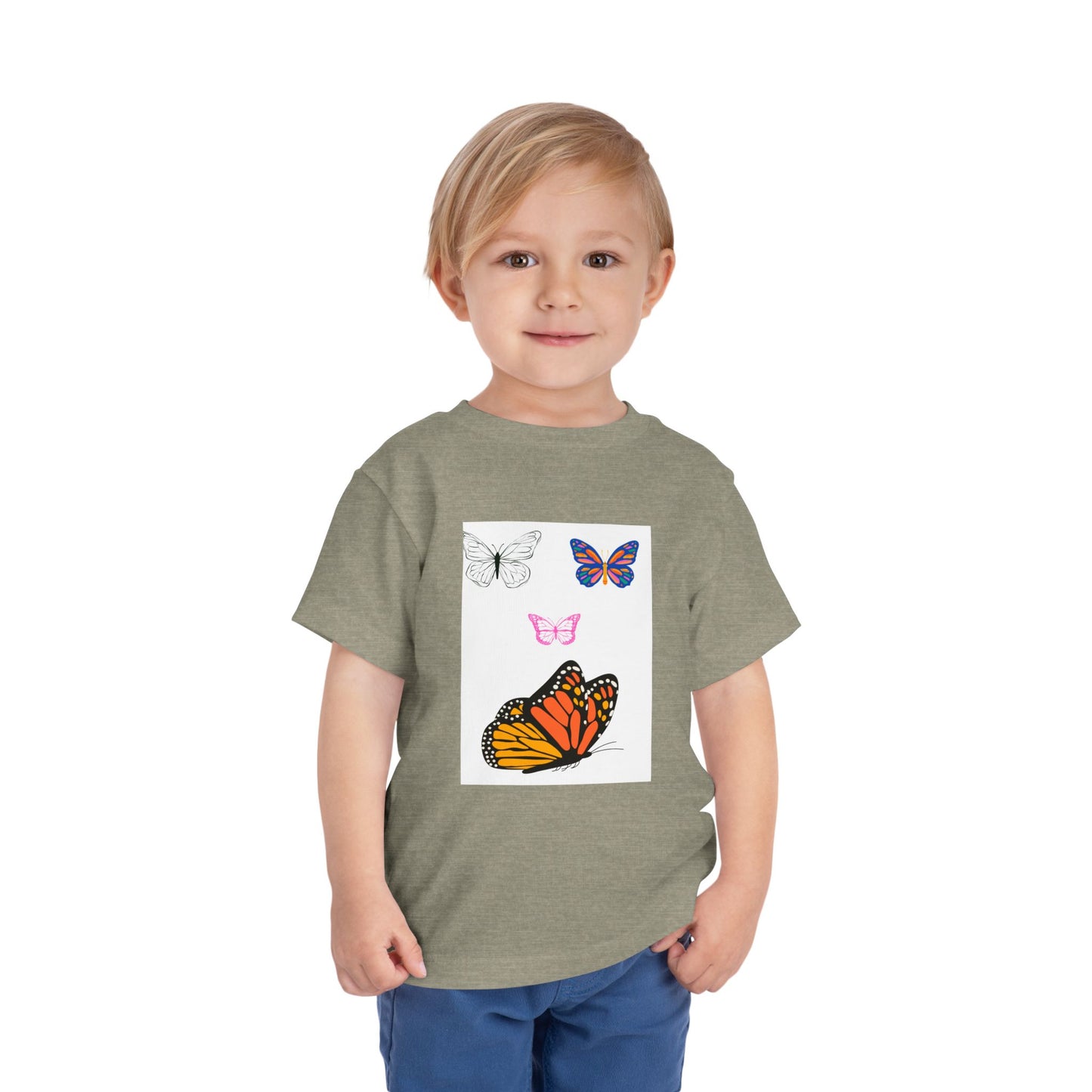 Butterfly Toddler Tee, Cute Kids Shirt, Summer Outfit, Nature Lover Gift, Playful Apparel for Little Ones, Butterfly Design T-Shirt